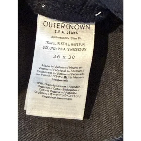 OUTERKNOWN Men's Ambassador Slim Fit Jeans 36x30 NWT